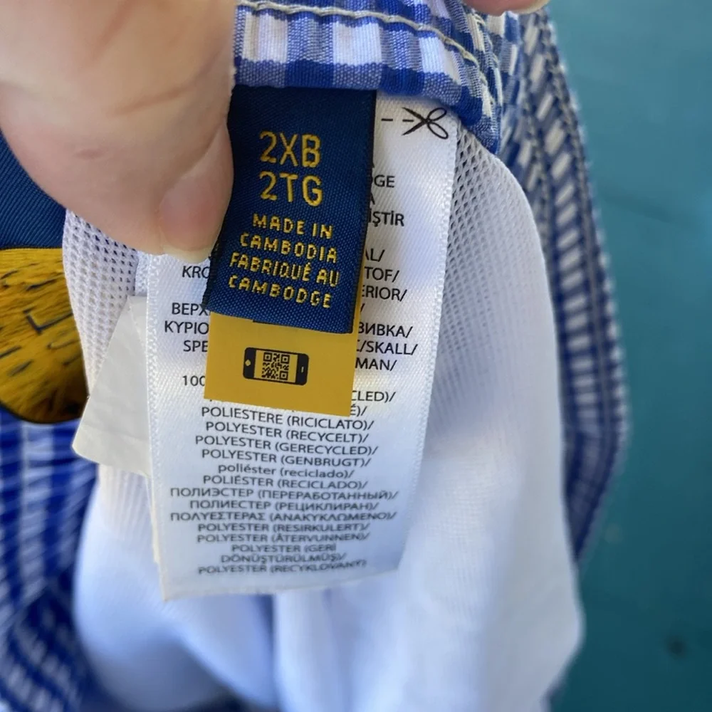 POLO Ralph Lauren Swim Trunks.‎ Blue gingham. Size 2XB